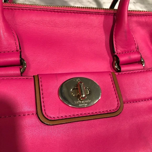 Hot Pink Kate Spade Bag w/Front Turn Lock Pocket - Picture 6 of 14